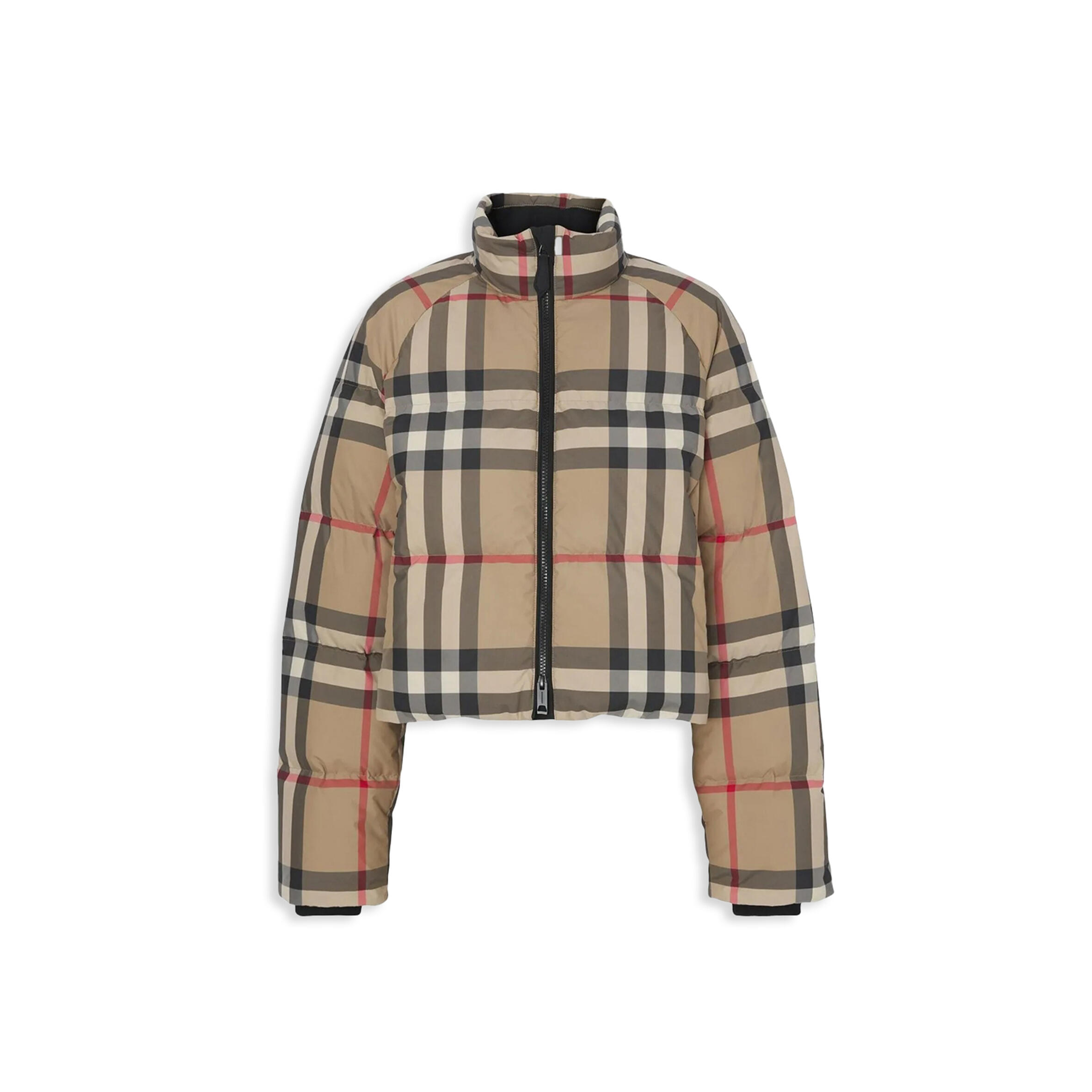 Bv*b*rry vintage check cropped puffer jacket